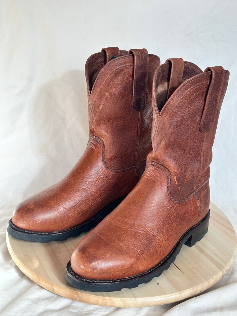 Tecovas Men’s The Stockton Brown Leather Pull-On Western Cowboy Boots US 7.5 EE